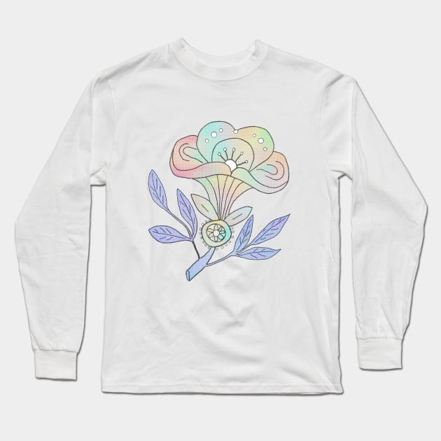 Dunkler Blütenkelch Long Sleeve T-Shirt by Blumchen